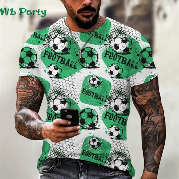 Fashion Style Football Jersey For Men Popular Sport Loose Fitness Round Neck T-shirt Summer Casual Streetwear Top Y2k