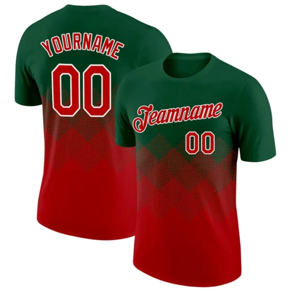 Simple Square Pattern Gradient Football T Shirts Custom Name Team Name Number 3D Printed Jersey Loose Quick Dry Sports Tops