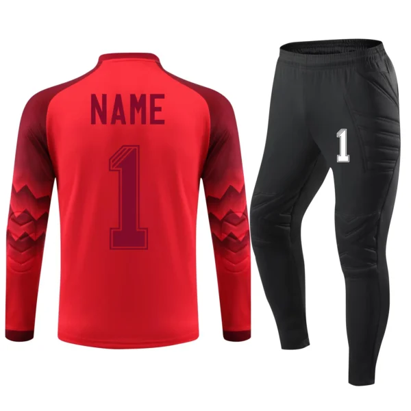 2025 Men Kid Football Goalkeeper Uniform Protective Sponge Long Sleeve Soccer Training Top Soccer Jersey Pants Custom
