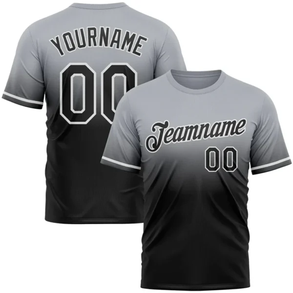 Fashion Faded Gradient Graphic Football T Shirts For Men Custom Name Team Name Number O Neck Jersey Casual Oversized Sports Tops