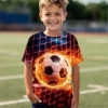 Children's Clothing Girls Soccer Jersey Short Sleeve Boy Football Print Tops For Kids Outdoor Sports Tees New In Summer T-Shirt