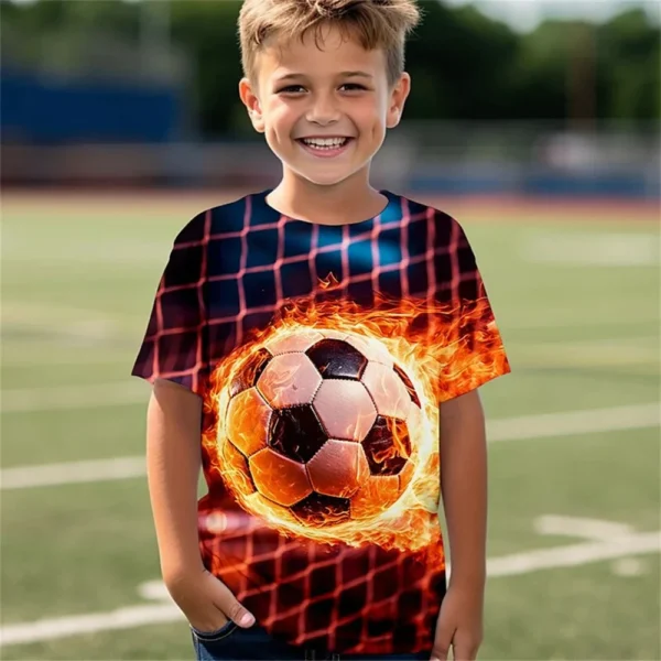 Children's Clothing Girls Soccer Jersey Short Sleeve Boy Football Print Tops For Kids Outdoor Sports Tees New In Summer T-Shirt