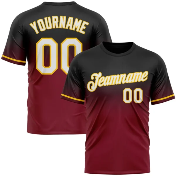 Fashion Faded Gradient Graphic Football T Shirts For Men Custom Name Team Name Number O Neck Jersey Casual Oversized Sports Tees