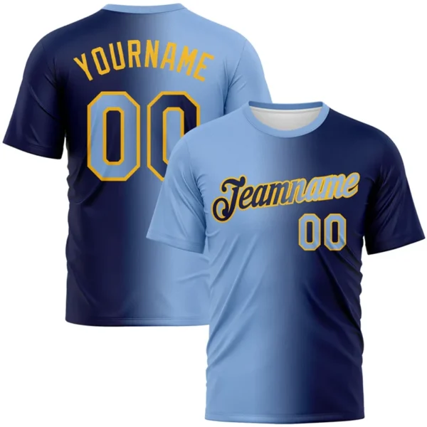 Fashion Two-color Gradient Football Jersey For Men Custom Name Team Name Number Sports T-shirts Loose Quick Dry Team Uniforms