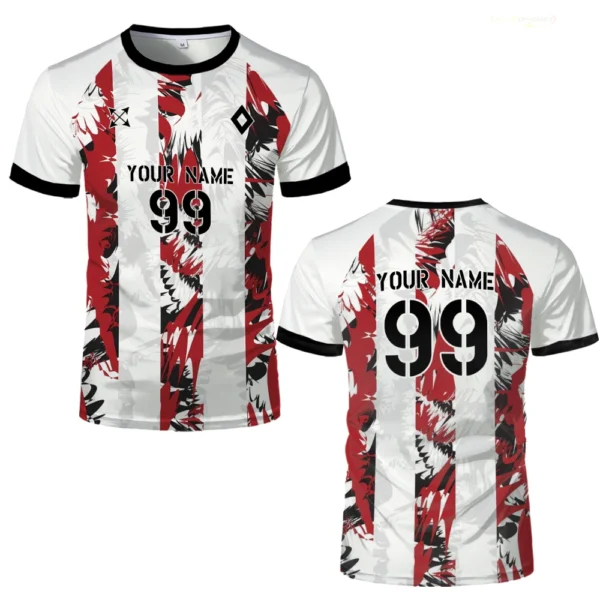 Summer Men's Customized Five-a-side Football Shirts Sports Jerseys Uniforms Breathable Quick-drying O-neck Short-sleeved Tees
