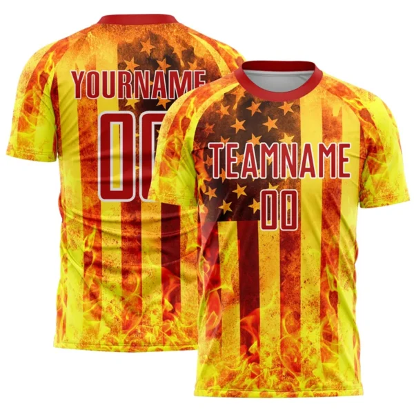 Custom Name Number American Flag Football T-shirt For Men Summer Soccer Uniform Jersey Short Sleeve Tops 3d Printing Tee Shirts