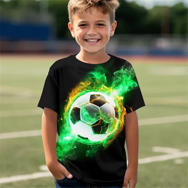 Children's Clothing Girls Soccer Jersey Short Sleeve Boy Football Print Tops For Kids Outdoor Sports Tees New In Summer T-Shirt