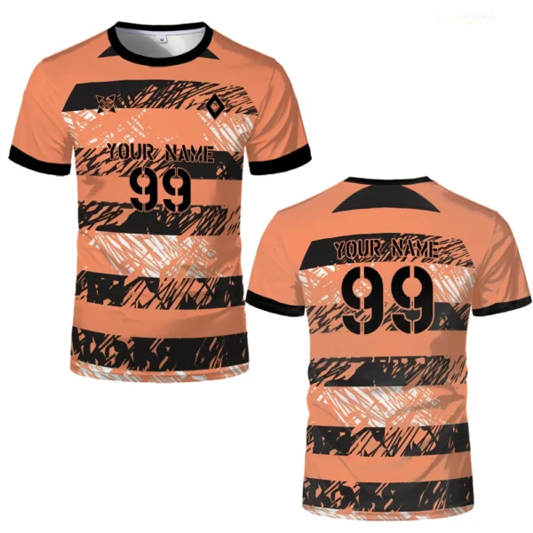 Summer Men's Customized Five-a-side Football Shirts Sports Jerseys Uniforms Breathable Quick-drying O-neck Short-sleeved Tees