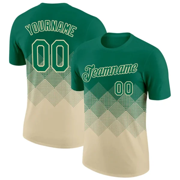 Simple Square Pattern Gradient Football T Shirts Custom Name Team Name Number 3D Printed Jersey Loose Quick Dry Sports Tops
