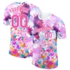 New Fashion Football Jersey T Shirts For Men Custom Name Team Name Number Butterfly Graphic T Shirts Loose Breathable Tees Tops