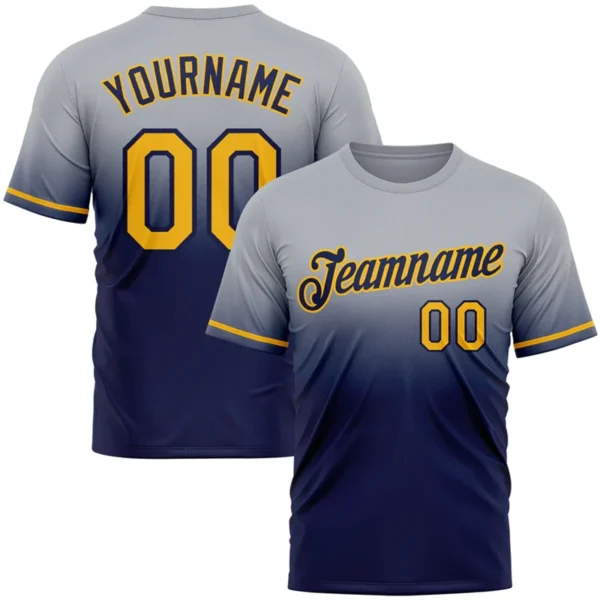 Fashion Faded Gradient Graphic Football T Shirts For Men Custom Name Team Name Number O Neck Jersey Casual Oversized Sports Tops