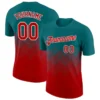 Fashion Square Graphic Gradient Football T Shirts Custom Name Team Name Number Crew Neck Jersey Loose Breathable Sports Tees