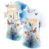 New Fashion Football Jersey T Shirts For Men Custom Name Team Name Number Butterfly Graphic T Shirts Loose Breathable Tees Tops