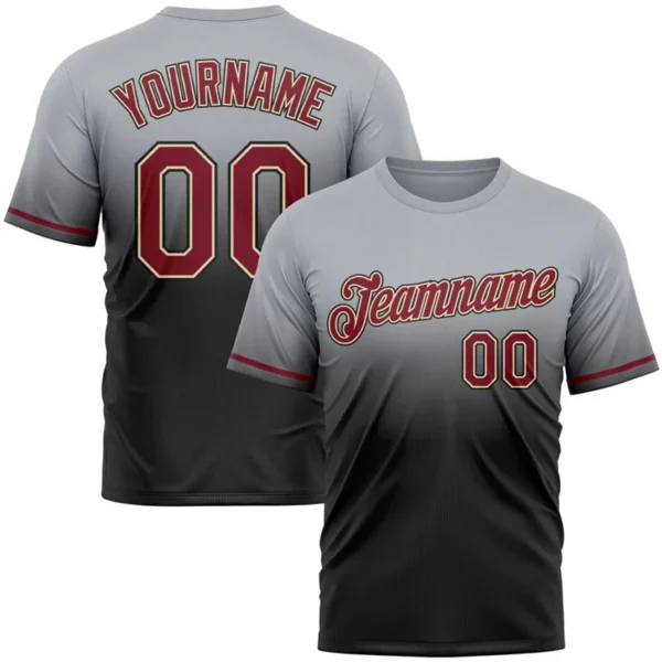 Fashion Faded Gradient Graphic Football T Shirts For Men Custom Name Team Name Number O Neck Jersey Casual Oversized Sports Tops