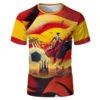 Spanish Bullfight T-shirt For Men 3D Print Flag Outdoor Sport Football Jersey 2025 Summer Trend New Breathable Fitness Tee Top