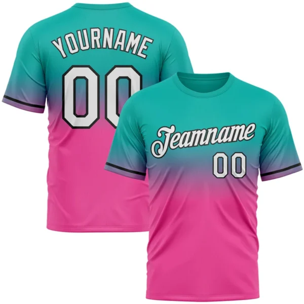 Fashion Faded Gradient Graphic Football T Shirts For Men Custom Name Team Name Number O Neck Jersey Casual Oversized Sports Tees