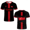 Football Jersey Breathable Quick-drying Sports Short-sleeved T-shirt Turkish Flag 3D Printed Fashion Loose Men's T Shirts