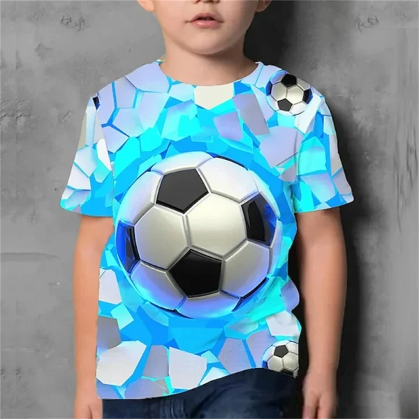 Children's Clothing Girls Soccer Jersey Short Sleeve Boy Football Print Tops For Kids Outdoor Sports Tees New In Summer T-Shirt