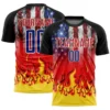 Custom Name Number American Flag Football T-shirt For Men Summer Soccer Uniform Jersey Short Sleeve Tops 3d Printing Tee Shirts