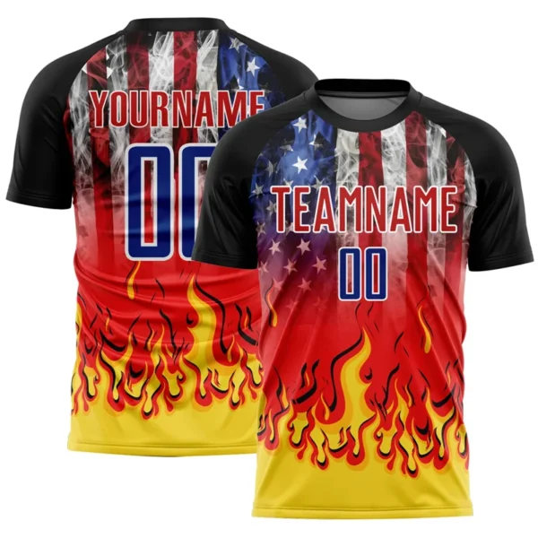 Custom Name Number American Flag Football T-shirt For Men Summer Soccer Uniform Jersey Short Sleeve Tops 3d Printing Tee Shirts
