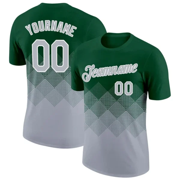 Simple Square Pattern Gradient Football T Shirts Custom Name Team Name Number 3D Printed Jersey Loose Quick Dry Sports Tops