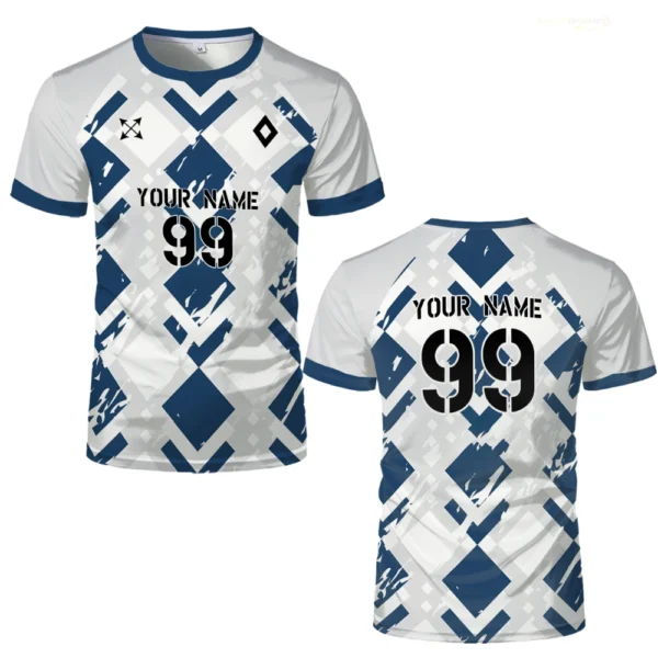 Summer Men's Customized Five-a-side Football Shirts Sports Jerseys Uniforms Breathable Quick-drying O-neck Short-sleeved Tees