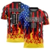 Custom Name Number American Flag Football T-shirt For Men Summer Soccer Uniform Jersey Short Sleeve Tops 3d Printing Tee Shirts