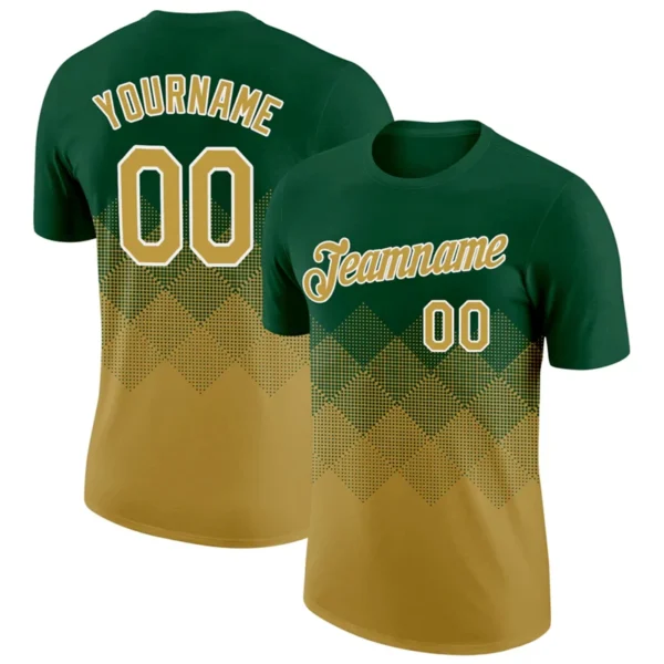 Simple Square Pattern Gradient Football T Shirts Custom Name Team Name Number 3D Printed Jersey Loose Quick Dry Sports Tops