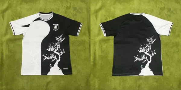 24-25  black and white football special edition animation jersey breathable short-sleeved jersey