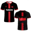 Football Jersey Breathable Quick-drying Sports Short-sleeved T-shirt Turkish Flag 3D Printed Fashion Loose Men's T Shirts