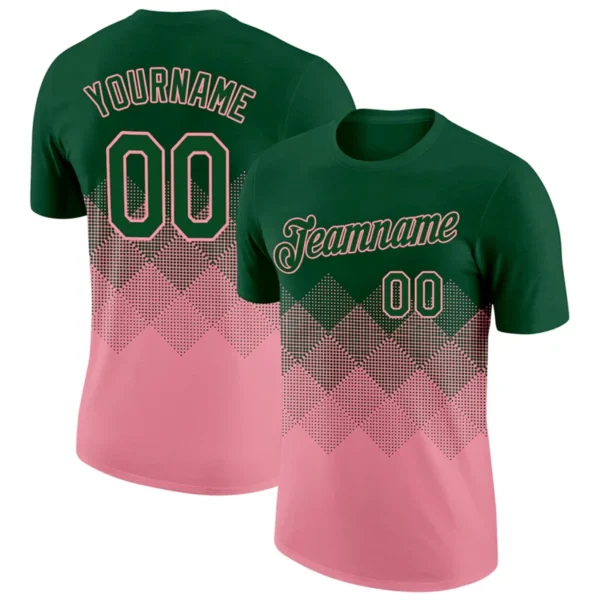 Simple Square Pattern Gradient Football T Shirts Custom Name Team Name Number 3D Printed Jersey Loose Quick Dry Sports Tops