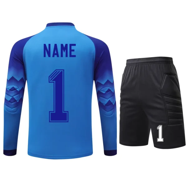 2025 Men Kid Football Goalkeeper Uniform Protective Sponge Long Sleeve Soccer Training Top Soccer Jersey Pants Custom