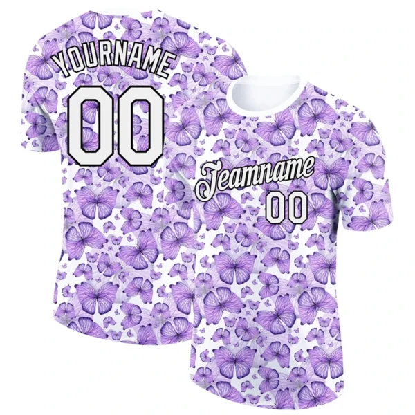 New Fashion Football Jersey T Shirts For Men Custom Name Team Name Number Butterfly Graphic T Shirts Loose Breathable Tees Tops