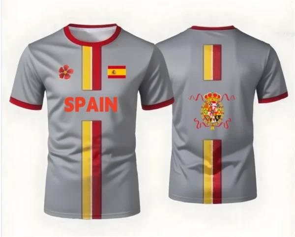 Fashion Football T Shirts Summer National 3D Printed Jersey Cool Streetwear Oversized Tees