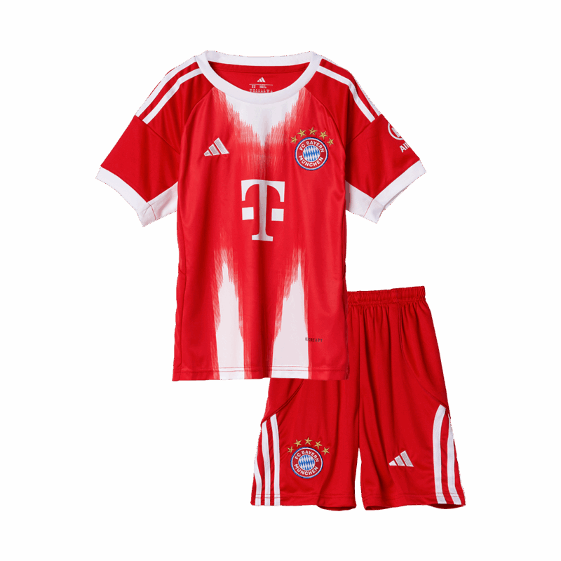 バイエルンミュンヘン  ホーム サッカーユニフォーム キット 2025/26 キッズ 上下セット