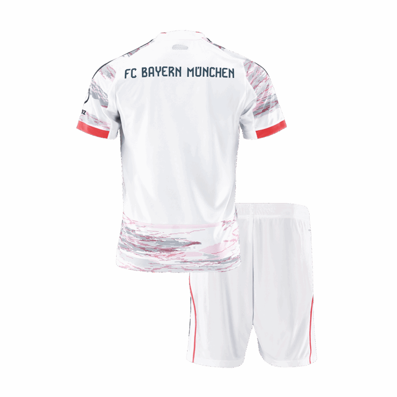 590477_2 バイエルンミュンヘン アウェイ サッカーユニフォーム キット 2025/26 キッズ 上下セット