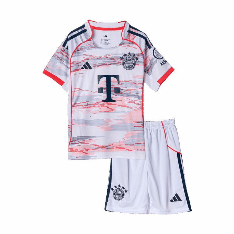 590477_3 バイエルンミュンヘン アウェイ サッカーユニフォーム キット 2025/26 キッズ 上下セット