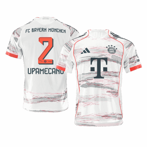 608146_1 UPAMECANO #2 オーセンティック バイエルンミュンヘン アウェイ サッカーユニフォーム 2025/26 White