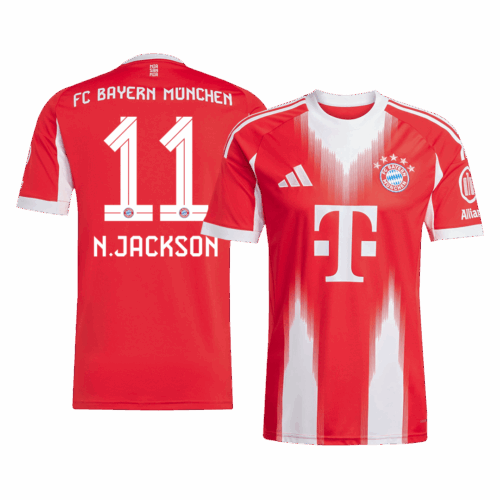608272_1 Bayern Munich N.JACKSON #11 Home Soccer Jersey 2025/26