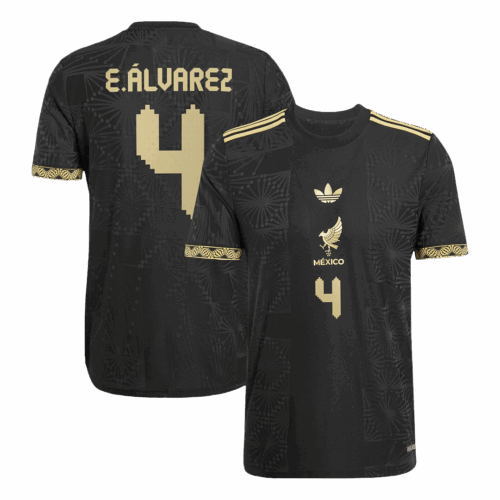 581786_1 Mexico E.ÁLVAREZ #4 サード アウェイ サッカーユニフォーム オーセンティック 2025 -Gold Cup