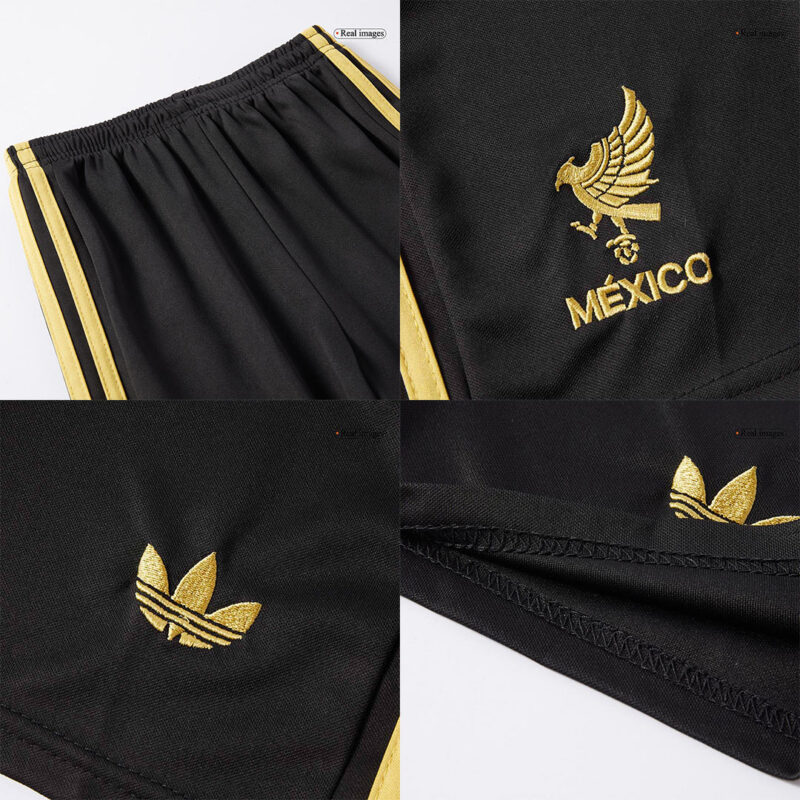 キッズ  Mexico サード  アウェイ サッカーユニフォーム キット上下セット 2025 Black - Gold Cup