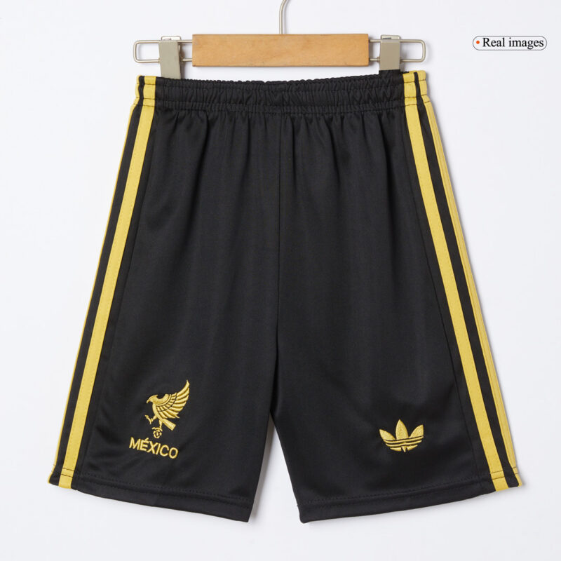 キッズ  Mexico サード  アウェイ サッカーユニフォーム キット上下セット 2025 Black - Gold Cup