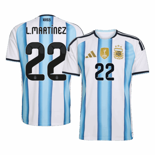 L.MARTÍNEZ #22 Argentina Home Soccer Jersey World Cup 2026 Blue&White