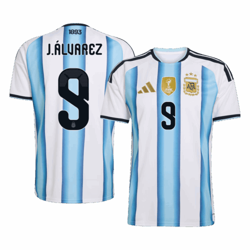 J.ÁLVAREZ #9 Argentina Home Soccer Jersey World Cup 2026 Blue&White