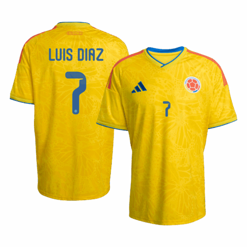 LUIS DíAZ #7 Colombia Home Soccer Jersey World Cup 2026 Yellow