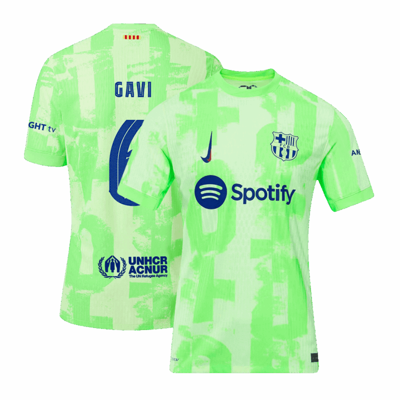 505869_1 バルセロナ GAVI #6 サード アウェイ サッカーユニフォーム オーセンティック 2024/25 - UCL Edition