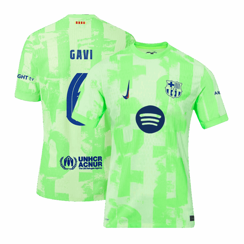 505874_1 バルセロナ GAVI #6 サード アウェイ サッカーユニフォーム オーセンティック 2024/25- UCL(Spotify Logo Without Text)