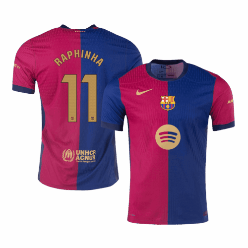 505900_1 バルセロナ RAPHINHA #11 ホーム サッカーユニフォーム オーセンティック 2024/25 -(Spotify Logo Without Text)