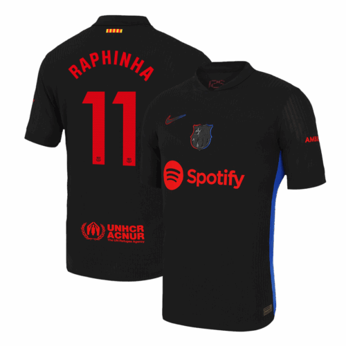 バルセロナ RAPHINHA #11 アウェイ サッカーユニフォーム オーセンティック 2024/25