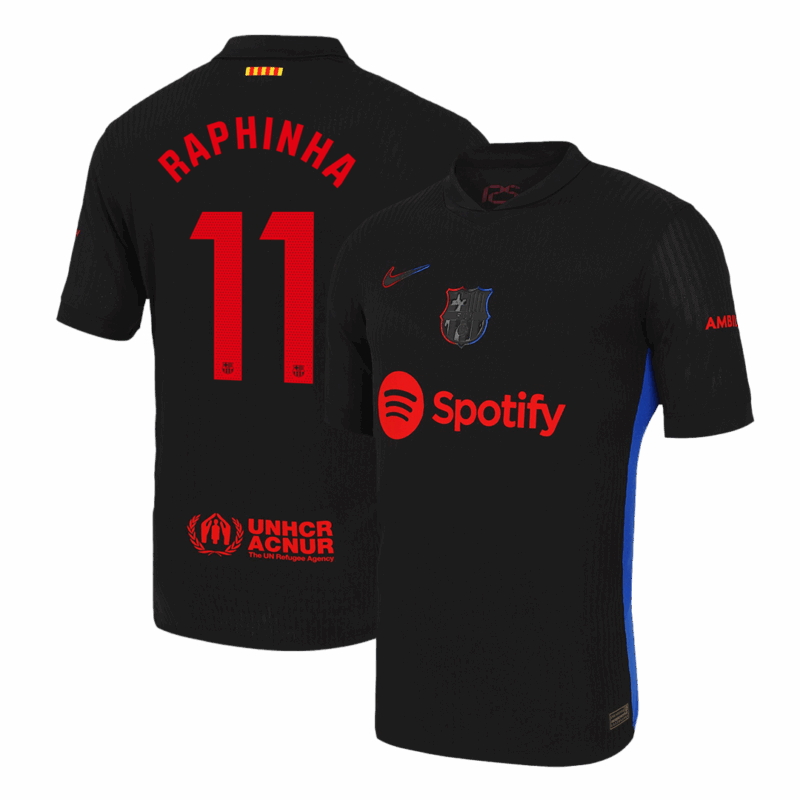 バルセロナ RAPHINHA #11 アウェイ サッカーユニフォーム オーセンティック 2024/25